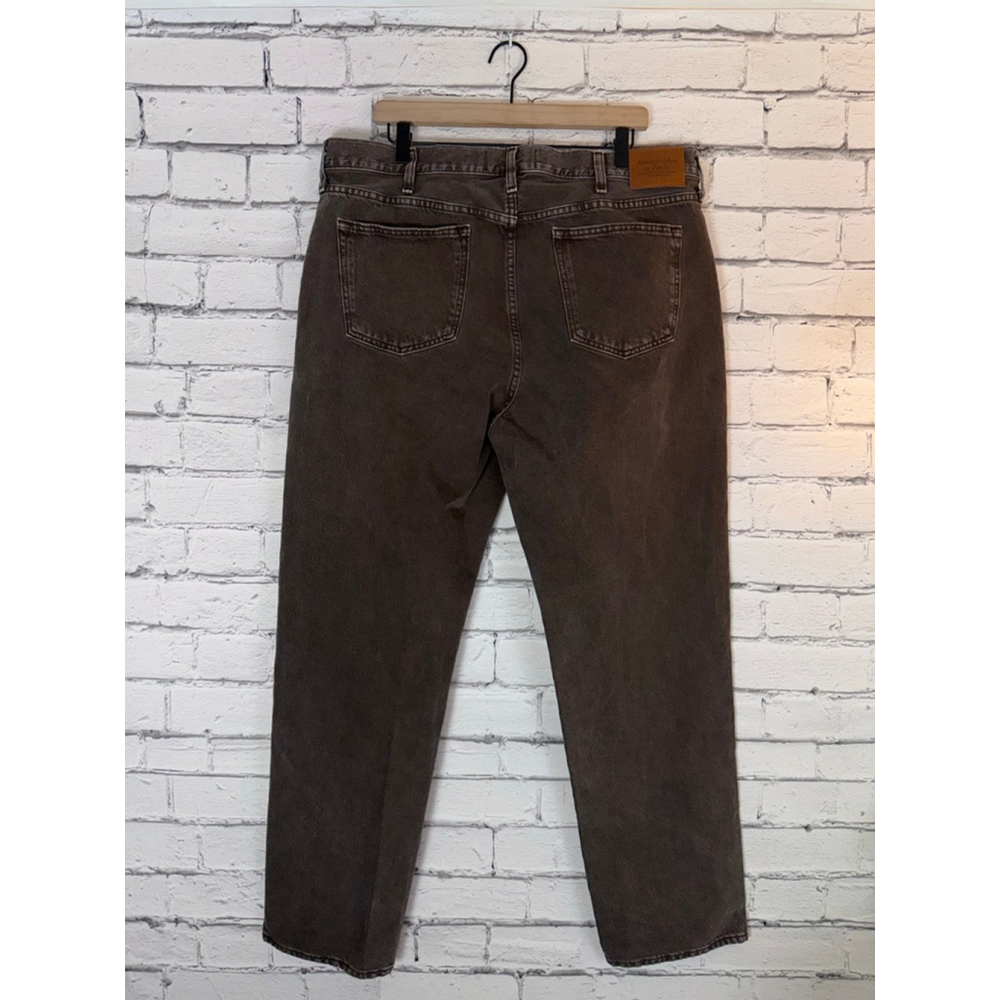 Men's Abercrombie & Fitch Loose Baggy Straight Jeans size 38x34 Black Brown - Picture 5 of 8